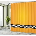 thumbnail image 5 of Ambesonne Modern Shower Curtain, Yellow Cab Artdeco, 69"Wx84"L, Orange White and Black, 5 of 5