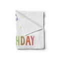 thumbnail image 2 of 26th Birthday Soft Flannel Fleece Blanket, Soft Pastel Toned Colorful Typography Design Celebration Event Sign Pattern, Cozy Plush for Indoor and Outdoor Use, 70" x 90", Multicolor, by Ambesonne, 2 of 5