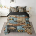 thumbnail image 3 of Feelyou Farmhouse Boating Twin Bedding Sets 7-Piece, Fishing Pike Fish Bedding Comforter Set, Vintage Western Cabin Reversible Sheet Sets, Ultra Soft Bedroom Decor, 3 of 9