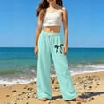 thumbnail image 2 of PMVFHDE Girls Straight Leg Pants Classic Casual Trousers Comfortable Kids Bottoms Everyday Wear Versatile School Outfits Mint Green,12-13 Years, 2 of 6