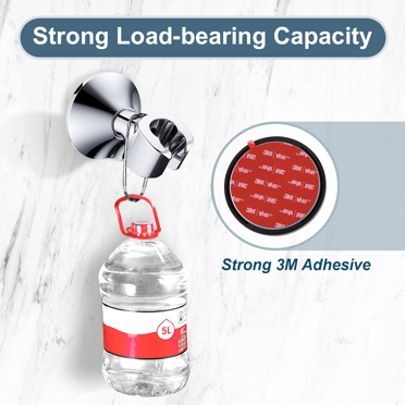 BRIGHT SHOWERS Strong Adhesive Shower Head Holder With Dual Angle Adjustment, Wall-Mounted Handheld Bracket, Chrome