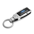 thumbnail image 2 of Ford Platinum Black Leather Detachable Ring Chrome Metal Belt Slide Key Chain, 2 of 6