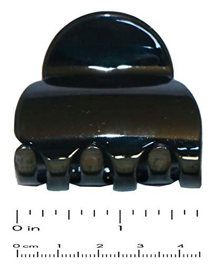 Parcelona French Duo Plain Shell And Black Celluloid Set of 2 Small Hair Claws