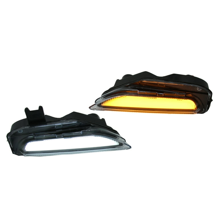 ZS 2 Pcs Car LED Daytime Running Light w Yellow Turn Signal Lamp