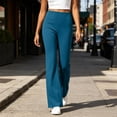 thumbnail image 6 of Ninixx Womens High Waisted Flare Yoga Pants with Pockets Bootcut Workout Leggings Stretch Casual Trousers, 6 of 9