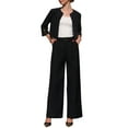 thumbnail image 2 of INSPIRE CHIC Women's Collarless Round Neck 3/4 Sleeve Open Front Cropped Bolero Blazer XL Black, 2 of 5