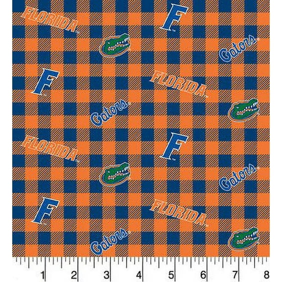University of Florida Cotton Fabric-Sold by the Yard-Buffalo Plaid Design