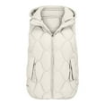 thumbnail image 5 of Gaexia Vest for Women ,Lightweight Thermal Quilted Hooded Vest Sleeveless Coat Loose Fit Gilet for Autumn Winter Seasons, 5 of 5