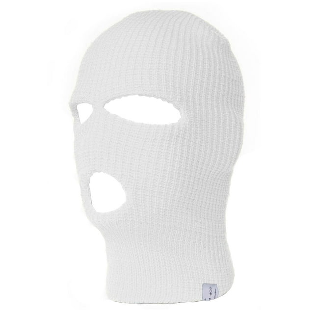 TopHeadwear 3-Hole Ski Face Mask Balaclava, White