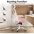 thumbnail image 5 of Farini Ergonomic Office Chair, Home Office Desk Chair with Headrest, High Back Computer Chair with Armrests and Adjustable Lumbar Support for Home Office Bedroom Study Room, White & Pink, 5 of 7