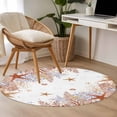 thumbnail image 5 of Summer Marine Life Round Area Rugs 3 ft, Watercolor Orange Starfish Ocean Bubble Washable Small Area Rug with Non-Slip Sturdy Edge Binding Round Front Door Mat Floor Carpet for Entryway, 5 of 9