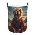 thumbnail image 6 of Lsque Meditating Golden Retriever pattern Laundry Hamper Basket, Tall Woven Rope Hamper Basket for Clothes, Lightweight Storage Basket, Collapsible Waterproof-Small, 6 of 8