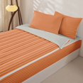 thumbnail image 2 of Castle Fairy Mid Century Vertical Stripe Zipper Twin Comforter Sets with Fitted Sheet and 2 Pillowcases,Vintage Linear Texture Zipper Bedding Set,Pink Soft Pink,Reversible, 2 of 7