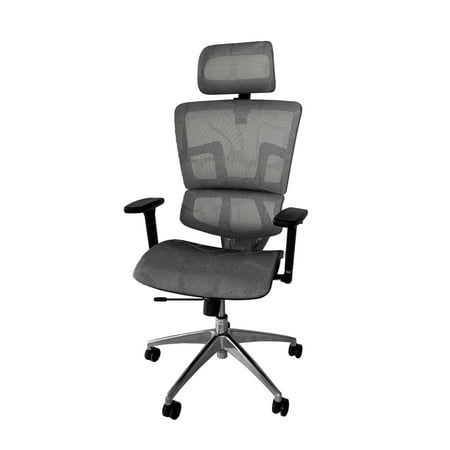 UPC: 0728990743362 | ErgoMax Ergonomic Office Chair Height Adjustable  Breathable Mesh Fabric  Home Office Chair  Computer Chair Lumbar Support  Back Relief with Adjustable Headrest and Armrests  53 in. Max Height  Gray