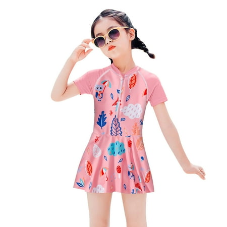 

Gubotare Teen Kids Girls Swimsuits OnePiece Kids Prints Swimsuits Shorts Sleeves Girl Sun Cute Swimsuit Swimwear Bikini for Girls Pink 6-7 Years
