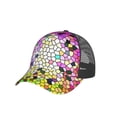 thumbnail image 7 of Disketp Colorful Tie Dye Stained Glass 3 Print Trucker Hat Men Women - Mesh Baseball SnapBack Cap, 7 of 7
