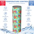 thumbnail image 5 of Pioneer Flower Floral Print Pattern 20oz Skinny Tumbler with Straw & Lid, Double Wall Vacuum Insulated Cup, Leak-Proof, Cup Holder Friendly, Hot 6H Cold 12H, 5 of 6