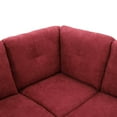 thumbnail image 5 of Hommoo Modern Flannel L-Shaped Sectional Couch Sofa, Living Room Furniture Sets Sectional Couches and Sofas, Red(No Ottoman), 5 of 7