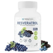 Terraform Nutrition Resveratrol  1200mg Daily Extra Strength  Natural Antioxidant & Immune Health Support  1 Month