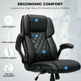 thumbnail image 6 of Hoffree Big and Tall Office Chair, 500lbs Executive Desk Chair with Adjustable Lumbar Support Ergonomic Computer Leather Chair with Padded Flip-up Arms for Home Office, 6 of 12