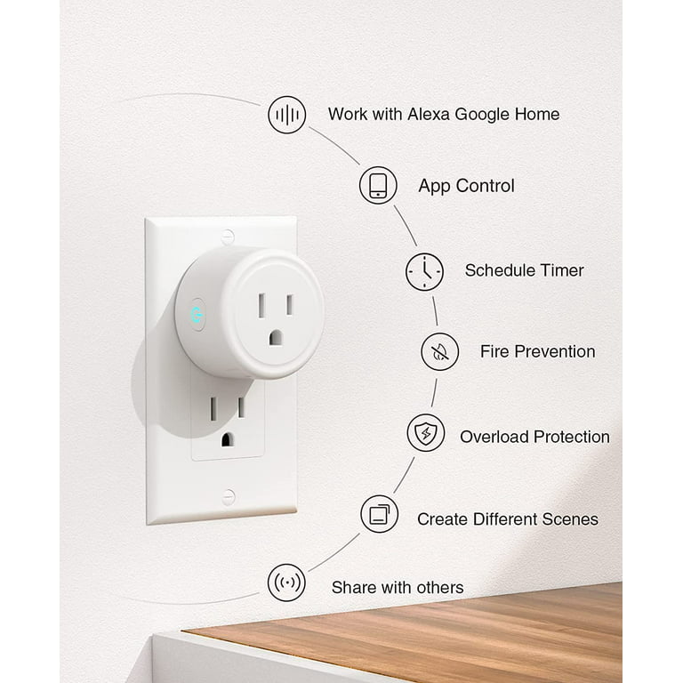 WP3-4W: Gosund Smart Plug, 2-in-1 Compact Design 2.4 GHz Wi-Fi Smart Plug,  Alexa Smart Plug compatible with Google Assistant, ETL Certified 120V 10A Smart  Outlet with Timer, 4 Pack 