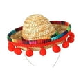 thumbnail image 2 of Rongfmy Sombrero Hat Practical Photo Props Creative Comfortable Mexican Theme Decoration Beige Hat, 2 of 9