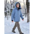 thumbnail image 5 of NEIKU Boys Winter Jacket Waterproof Fleece Lined Hooded Winter Puffy Cotton Coat Outdoor Jacket Gray Green 6-7Y, 5 of 6