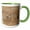 Green/White, variant on 3drose, Mule Deer Buck in Winter Grassland, Denver, Colorado, 11oz Two-tone Green Mug
