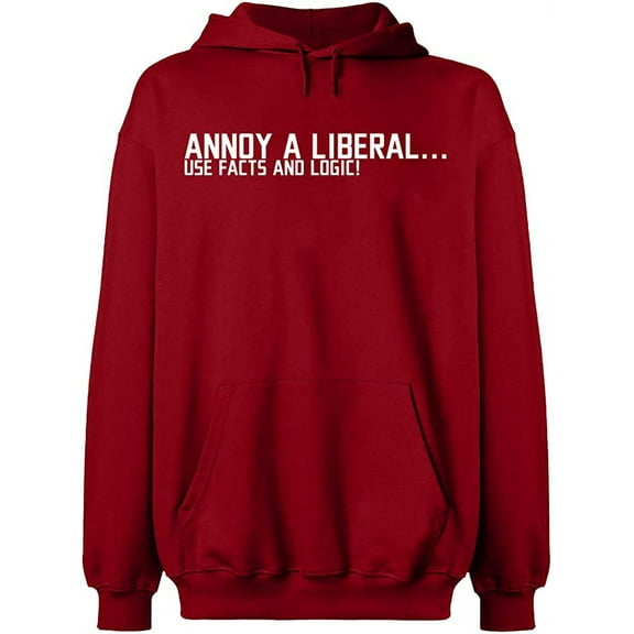 Unisex Hoodie Sweatshirt, Annoy a Liberal, Slim Fit, Long Sleeve Sweater - Antiquee Cherry Small