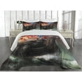 thumbnail image 3 of Ambesonne Dragon Quilted Coverlet 3 Pcs, Vikings Boat Stormy Sea, King Size, Multicolor, 3 of 5