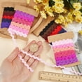 thumbnail image 3 of 4Pcs Colorful Wave Ribbon Sewing Rick Rack Trim Polyester Mixed Color Bending Fringe Trim Woven Fabric Lace Ribbons 0.2Inch, 3 of 6
