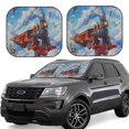 thumbnail image 1 of Wukai Cartoon Train Hot Air Balloon Car Front Windshield Sun Shade,Sun Visor Shield Block Automotive Interior Protector Blocks UV Rays-Large, 1 of 6