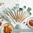 thumbnail image 3 of Country Kitchen 14-Pc Cooking Utensils Set Silicone Spatula & Kitchen Gadgets, Mint, 3 of 7