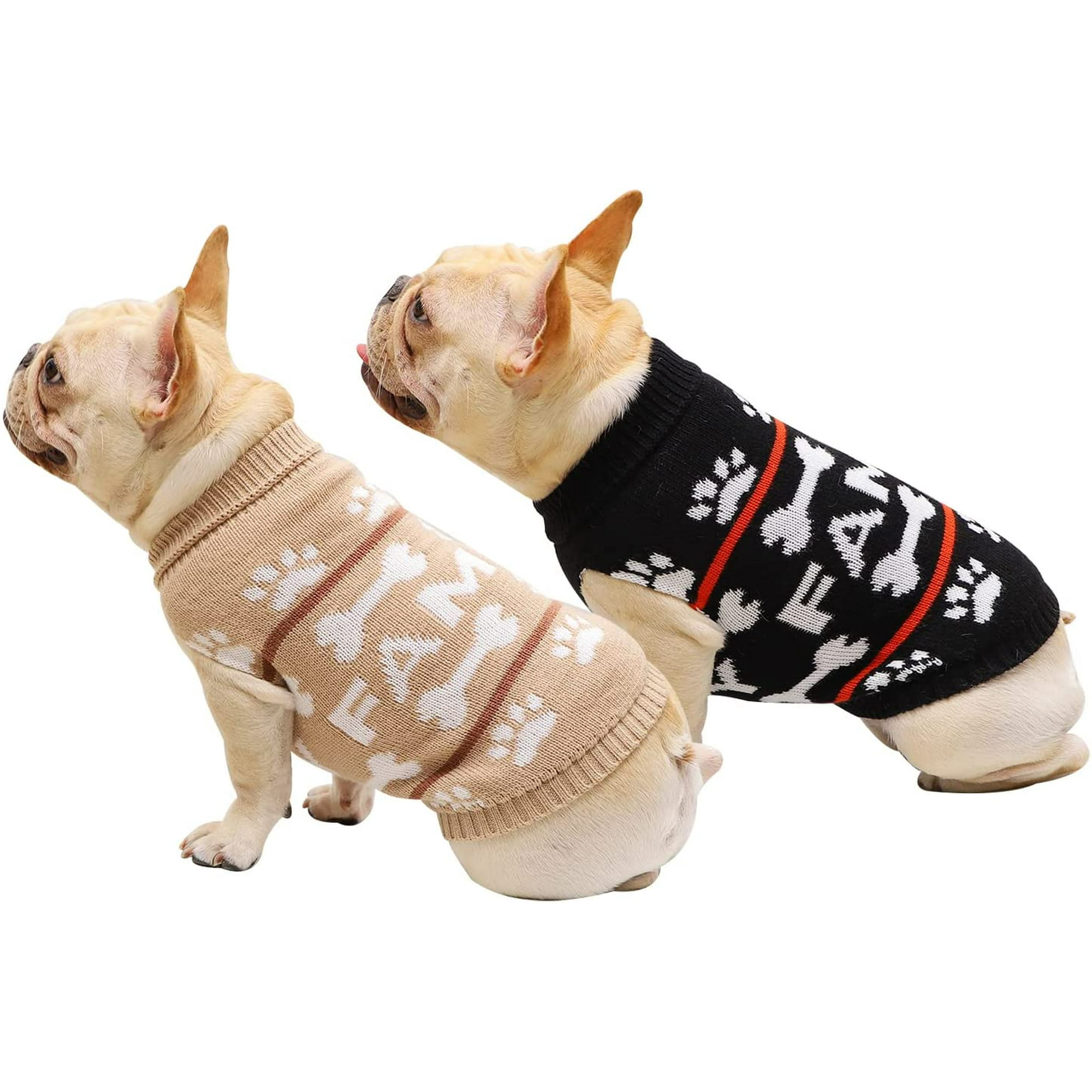 Dog Sweater 2 Pack Dog Turtleneck Sweaters Knitted Pet Sweater for Small Dogs and Cats Soft Warm Vest Knitwear Dog Clothes Suit for Fall Winter Cold Walmart