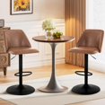 thumbnail image 5 of Bar Stools COLAMY Set of 2 Adjustable PU Leather Brown, 5 of 5