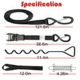 thumbnail image 3 of Heavy Duty RV Camper Awning Tie Down Kit,Included Ratchet Tie Down Anchor Strap and Spring and Spiral Stakes Connection for Outdoor Camping Trailer Truck, 3 of 7