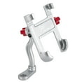 thumbnail image 1 of PROMEND Support de Téléphone de Moto en Alliage d'Aluminium Rotatif à 360°, avec Fixation pour Rétroviseur, Largeur Réglable 55-95 mm, Fini Argenté, Conception Durable et Résistante aux Égratignures, 1 of 6