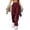 Wine, variant on Staron Women's Casual Straight Leg Work Pants with Button and Pockets Solid Color Relaxed Comfy Stretchy Trousers, Black M