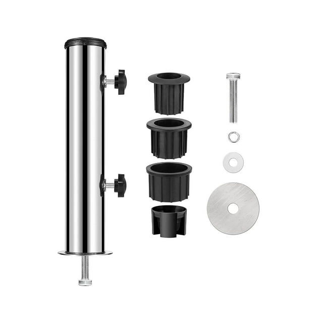 veasfak 1 x Base de Parasol Support Tube Remplacement Parasol Acier pour Docks Balcon Extérieur Trou Unique Fixe