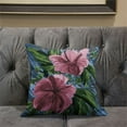 thumbnail image 4 of Amrita Sen Designs  20 x 20 in. Hawaii Floral Duo Suede Blown & Closed Pillow - Pink, Green & Grey, 4 of 4