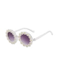 thumbnail image 1 of Gafas de sol redondas de flores para niñas con forma de flor lindas gafas de protección al aire libre playa niña niño regalos, 1 of 5