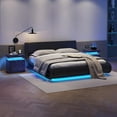 thumbnail image 6 of Smuxee Modern Wood LED Nightstand Set of 2,2 Drawers,End Tables for Living Room or Bedroom,Blue Gold, 6 of 7
