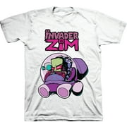 Mens Nickelodeon Invader Zim Shirt - Retro Nick Invader Zim tee - Classic Nick Graphic T-Shirt (White, XX-Large)