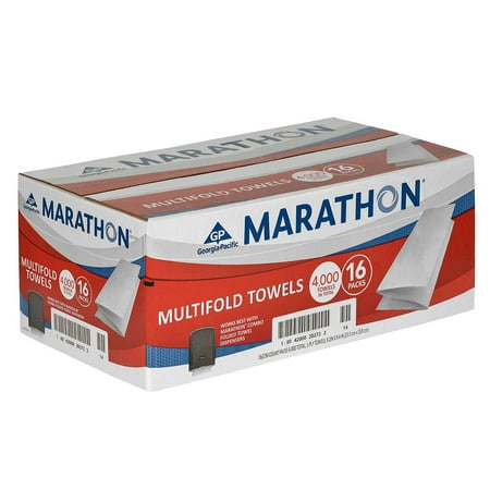 Marathon Handles - Marathon Multifold Paper Towels, 16 Packs (4000 Sheets)
