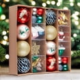 thumbnail image 5 of Premium Christmas Ornament Eclectic Bundle Set, 60 Glitter Filled Baubles, Homes, Star Charms, 5 of 7