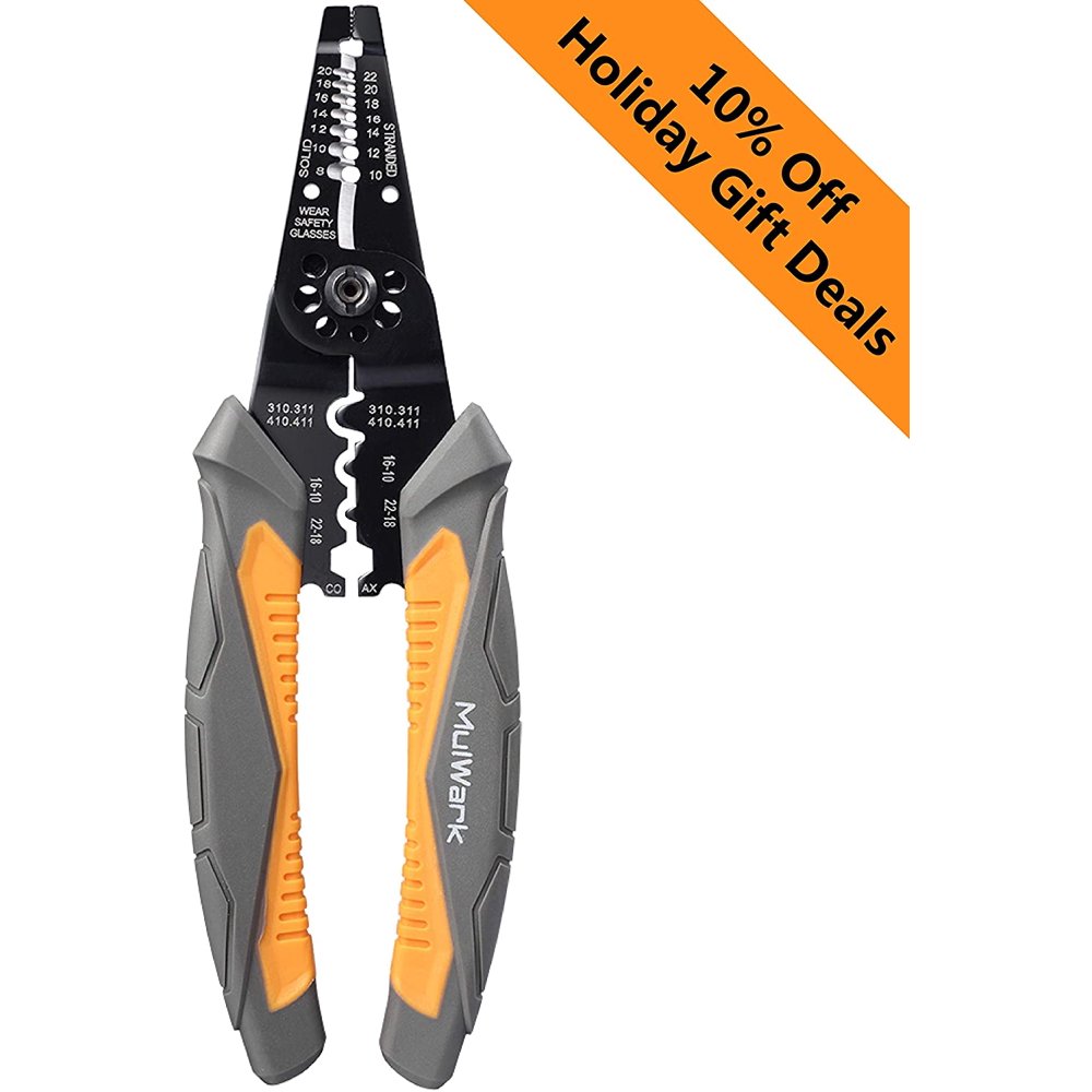 MulWark 8" Heavy Duty Wire Stripper Cutter Crimper, Multi Pliers For