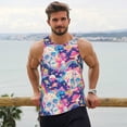 thumbnail image 6 of Gukieu Skull rainbow color space Print Men's Quick Dry Fitness Vest, Round Neck Sleeveless Fitness Bodybuilding Top-Small, 6 of 7