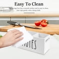 thumbnail image 2 of TV Remote Control Holder with 3 Compartment for Living Room Wooden Controller Organizer Smooth Bedside Table Organizer for Nightstand White, 2 of 8