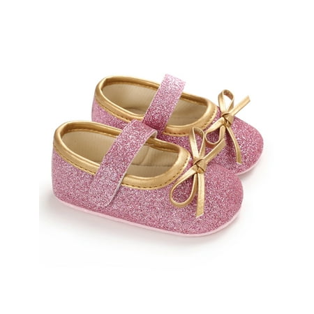 

Sanviglor Infant Mary Jane Soft Sole Flats Prewalker Crib Shoes Wedding Comfort Lightweight Princess Dress Shoe Cute First Walkers Pink 6-12 months