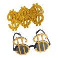 thumbnail image 1 of 2 Uds Brillo Dorado de Dólar Gafas de Unisex Adultos Disfraces Disfraz Cosplay Prop Yuyangstore Gafas de sol de oro dólar USD, 1 of 8